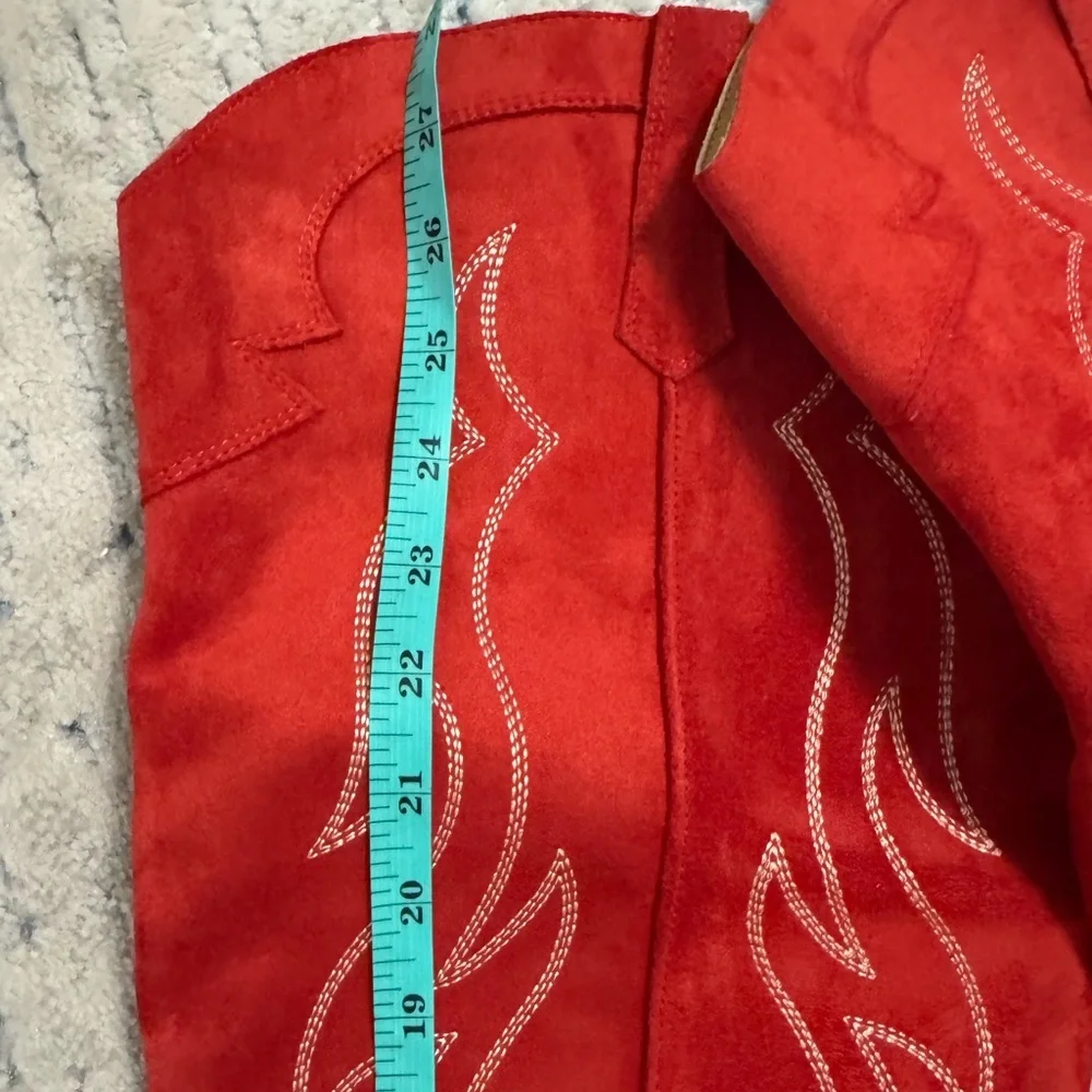 Mi.iM Red Stitched Over-the-Knee Western Boots